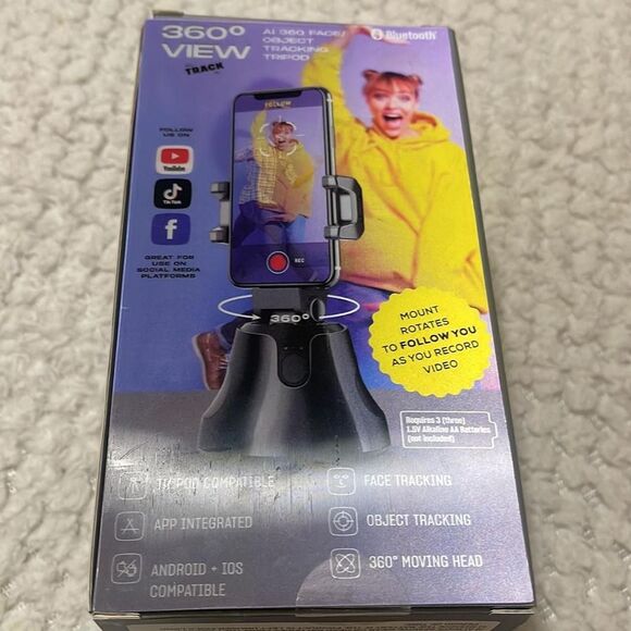 360 Rotation Smart Phone Personal Stabilizer, Face Tracking Tripod, IOS/Android - Picture 3 of 6